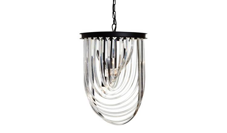 Orsina Glass Swirl Chandelier - Black