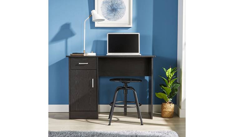 Home Source Tyler 1 Door 1 Drawer Computer Desk - Black