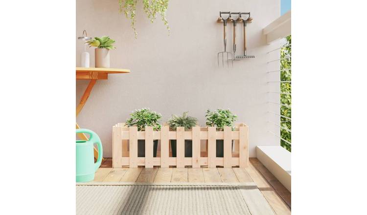 Walplus Wood Raised Garden Bed - 100 x 30 x 30 cm
