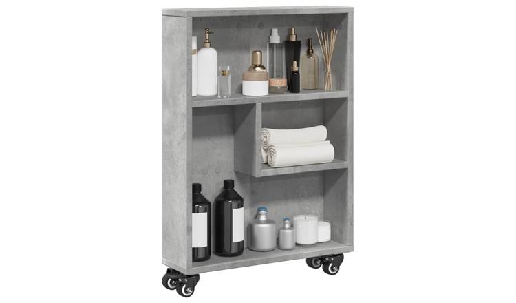 Walplus Engineered Wood Narrow Storage Cabinet - Stone Grey - 48 x 13 x 68 cm