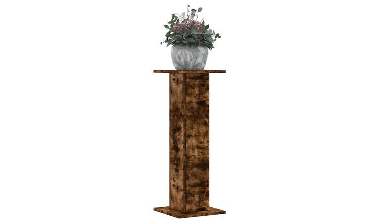 Walplus Pack of 2 Engineered Wood Plant Stand - Smoked Oak - 30x30x80 cm