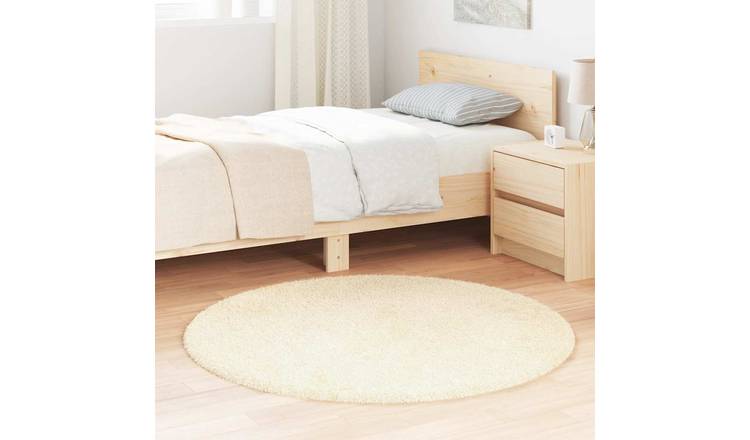 Walplus Navarra Round Polyester Rug - Cream - 120 x 120cm