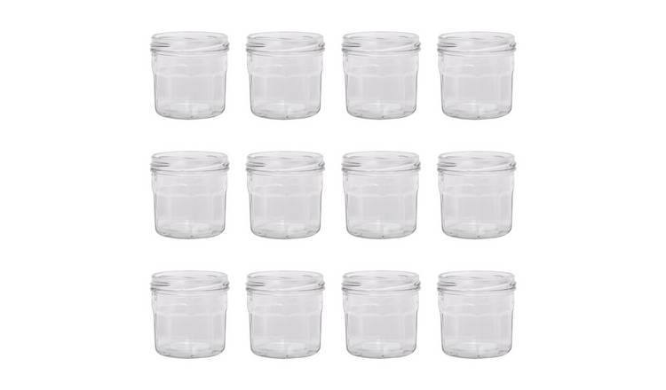 Argon Tableware Glass Jam Jars - Pack of 12
