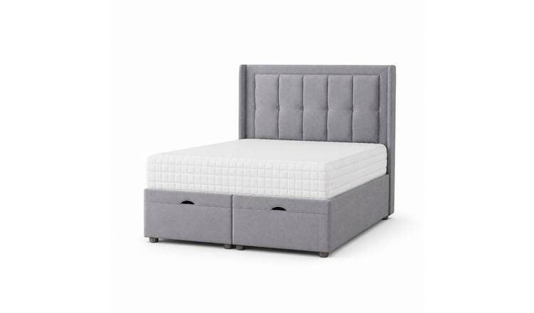 Comfy Deluxe Arlo   4ft6 Double  Ottoman End Lift  Bed Set - Linen Silver