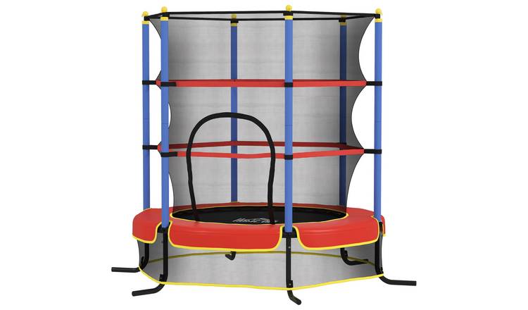 Homcom Kids Trampoline with Enclosure Net Built-in Zipper - Ages 3-10 Year