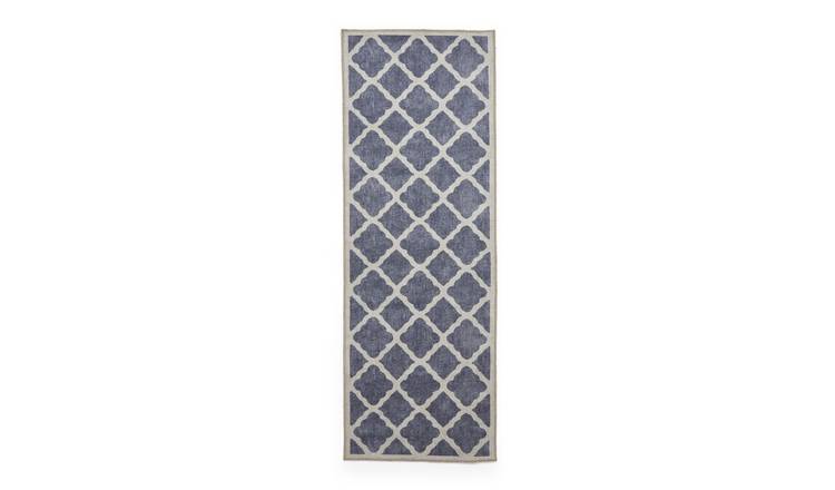 Mega Flooring Blue Modern Geometric Rug - 61 x 170cm