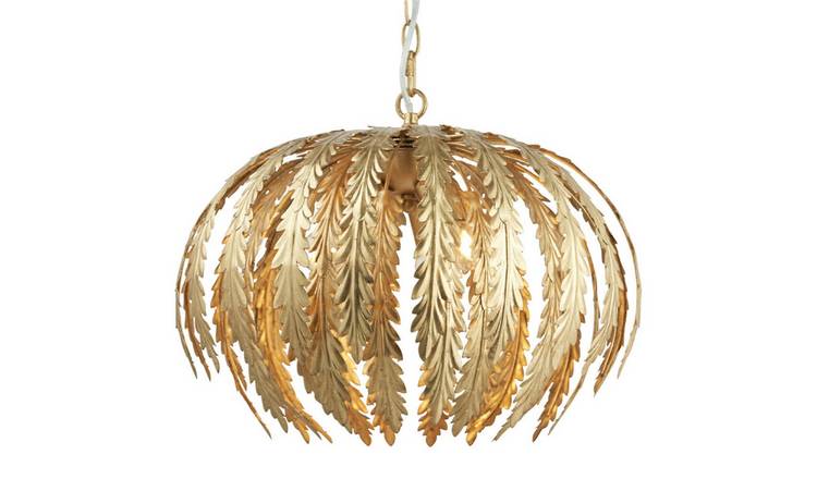 Loops Direct Steel Floral 3-Light Ceiling Pendant - Gold