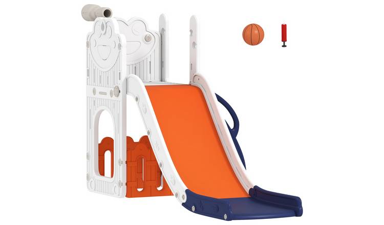 AIYAPLAY 5 In 1 Frog Theme Toddler Slide Set – Orange