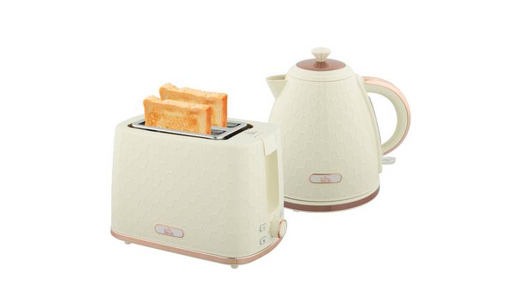 HOMCOM Kettle and 2 Slice Toaster Set with Auto Shut Off - Beige