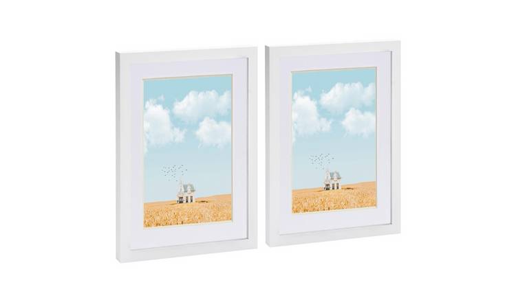 Nicola Spring Photo Frames - 8 x 12" with A5 Mount - Set of 2 - White