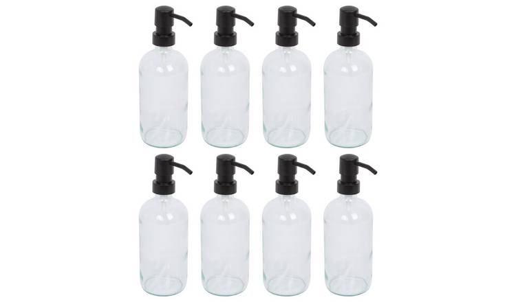Harbour Housewares Glass Soap Dispensers  - Clear - Pack of 8