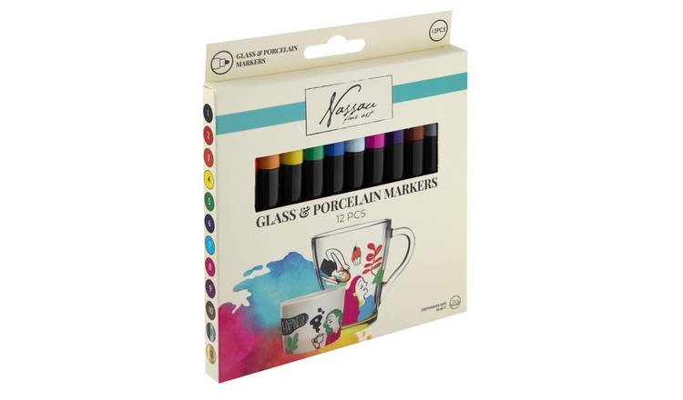 Totum Glass Porcelain Markers Craft Activity Set - 12 Piece