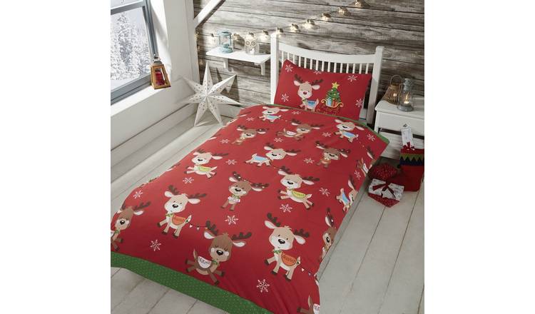 Rapport Rudolph and Friends Red Duvet Cover Set - Single