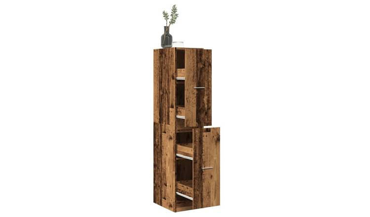 Walplus Engineered Wood Cabinet - Dark Wood - 30 x 41 x 144.5 cm