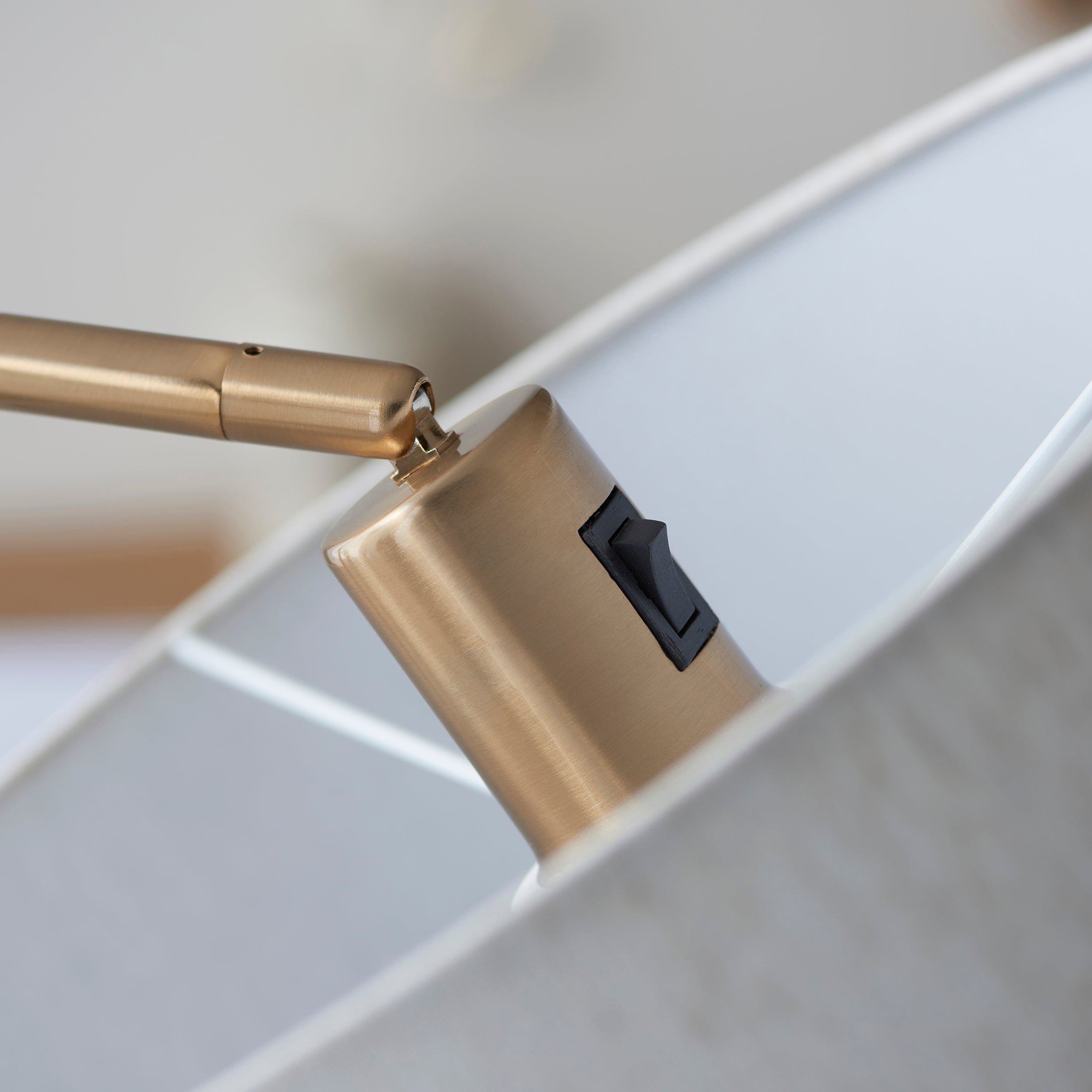 Loops Direct Pack of 2 Floor Lamp - Brushed Aged Brass and Natural Linen - Image 3