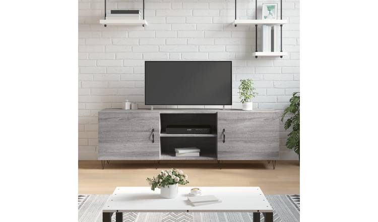 Walplus Engineered Wood TV Cabinet - Grey and Oak - 150 x 30 x 50 cm