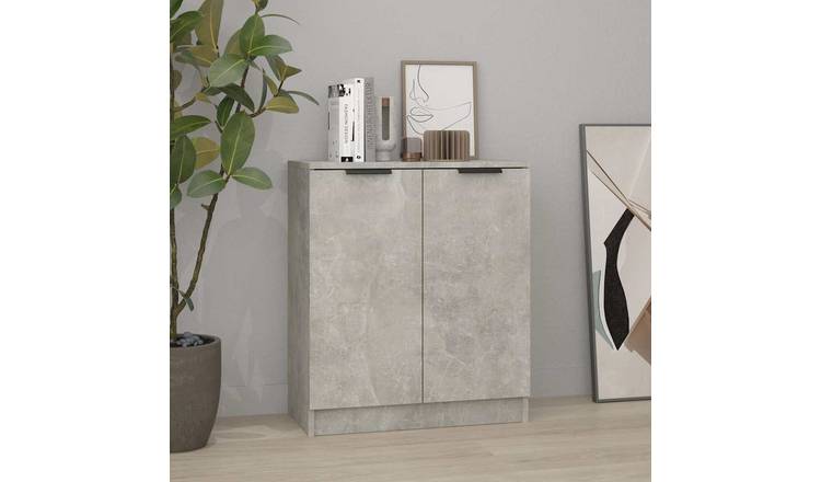 Walplus Engineered Wood Storage Sideboard - Concrete Grey - 60 x 30 x 70 cm