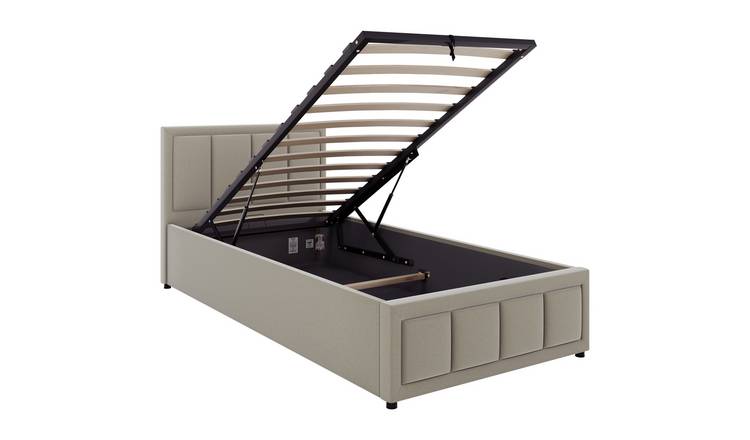 Vida Designs Vanita Single Ottoman Fabric Bed - Beige