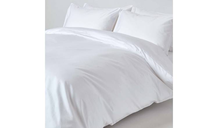 Homescapes Egyptian Cotton White Sateen Bedding Set - Super King