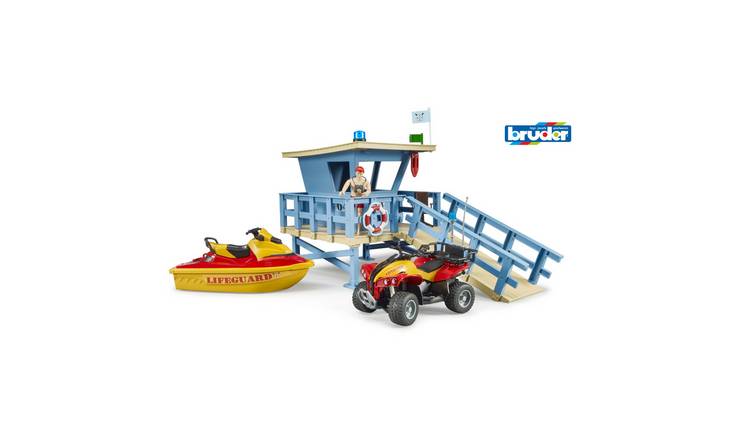 Bruder BWorld Life Guard Station with Quad & PWC - Age 3+ - 1:16
