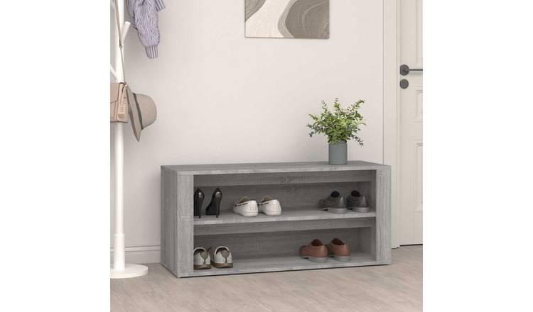 Walplus Engineered Wood Shoe Rack - Concrete Grey - 100 x 35 x 45 cm