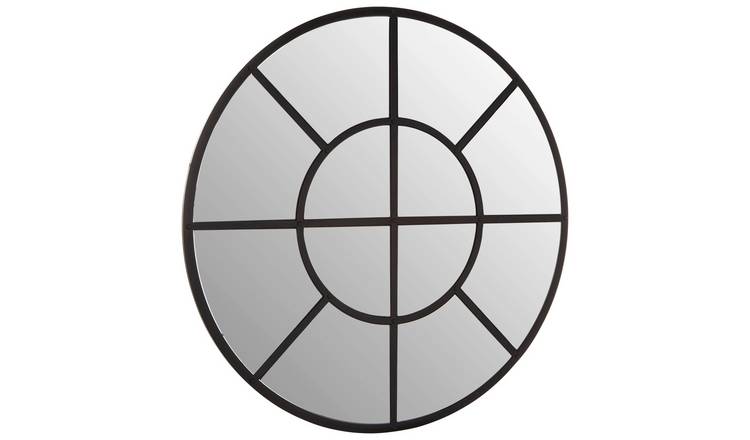 Orsina Descartes Finish Round Wall Mirror – Black