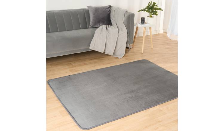 OHS Filled Micro Plush Rug - 120 x 170cm - Charcoal
