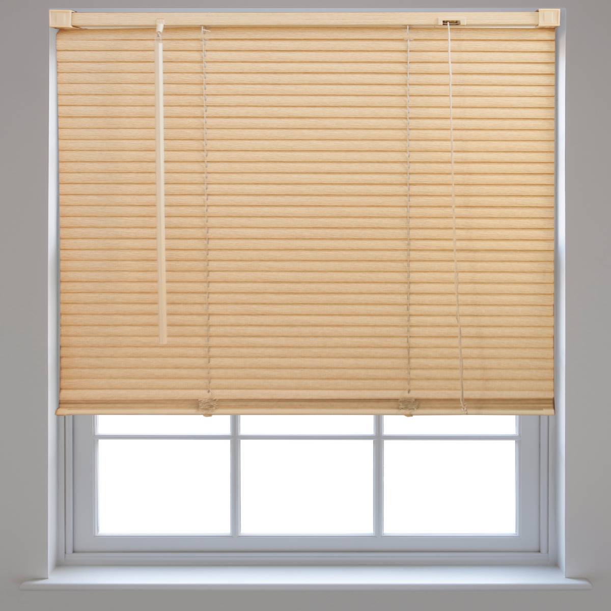 Furnished Natural Wood Effect Venetian Blind 25mm Slat - 80 x 210cm - Image 2