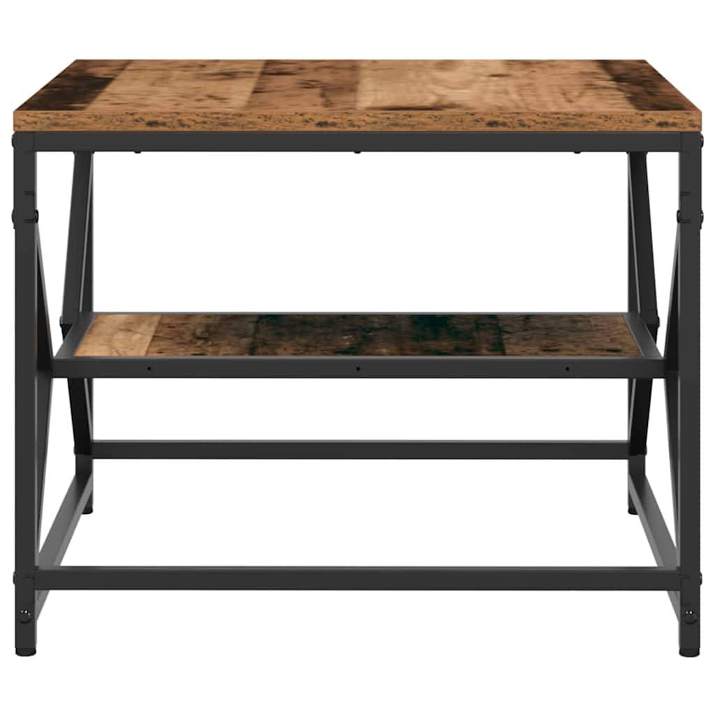 Walplus Engineered Wood and Steel Coffee Table - Dark Wood - 51 x 50 x 40 cm - Image 6