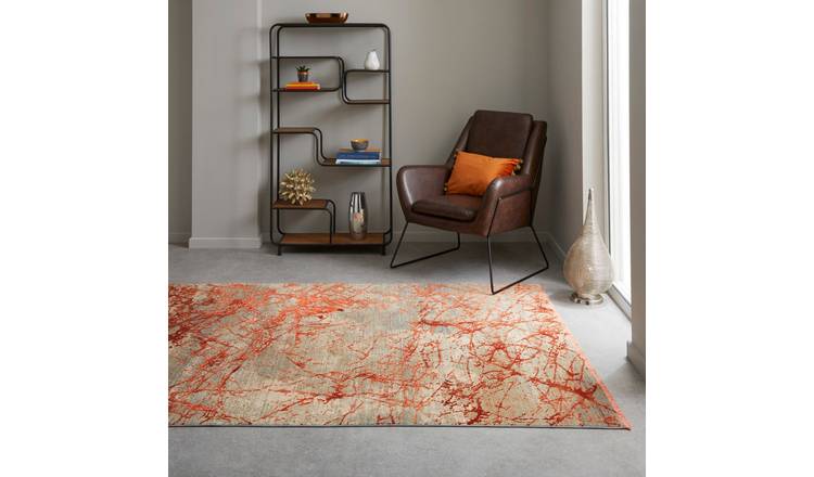 Mega Flooring Orange Kilim Abstract Rug - 240 x 340cm