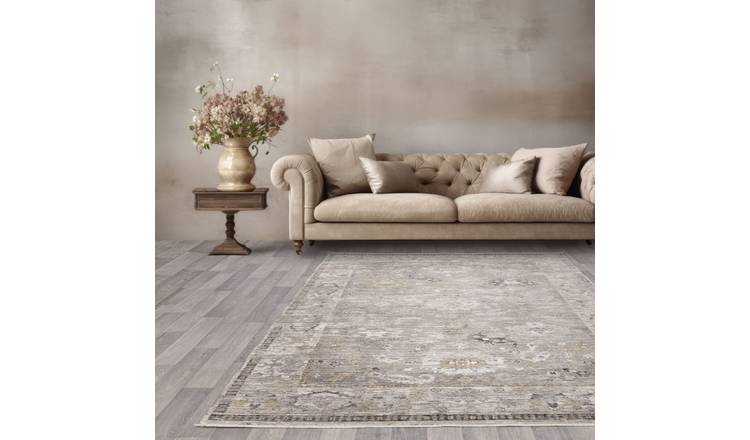 Mega Flooring Beige Traditional Bordered Rug - 80 x 160cm