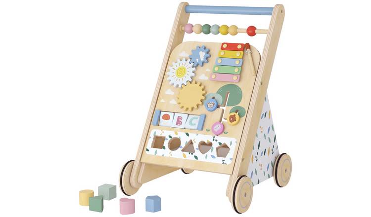 AIYAPLAY 18 Months Plus Wooden Speed Control Baby Walker – Natural