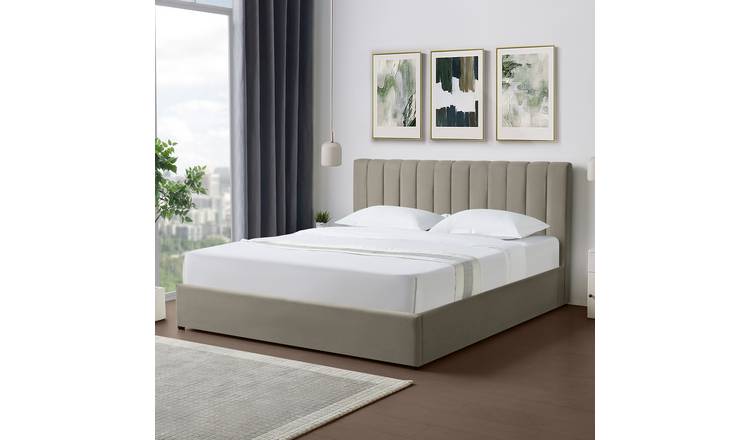 Artemis Home Evelynne Fabric 180cm Superking Ottoman Bed - Light Brown