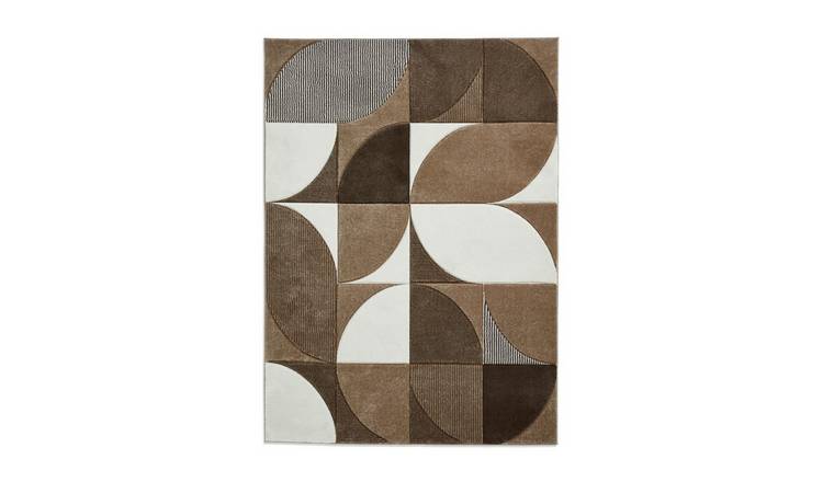 Mega Flooring Brown Modern Abstract Rug - 80 x 150cm