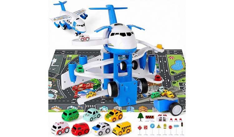 deAO Transport Cargo Airplane Vehicle Play Set - Blue