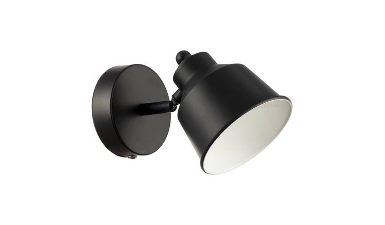 Happy Homewares Matte Black Wireless Rechargeable Dimmable Wall Light - 12cm