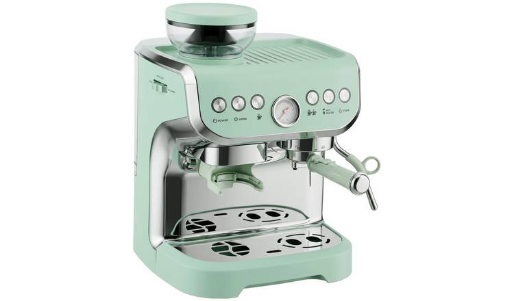 HOMCOM Espresso Machine Bean to Cup Coffee Machine, Steam Wand, Light Green