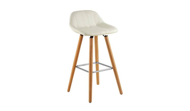 Orsina Stockholm Faux Leather Bar Stool – White and Natural