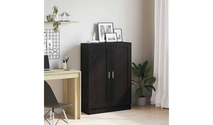 Walplus 3 Tier Engineered Wood Book Cabinet - Dark Oak - 82.5 x 30.5 x 115 cm