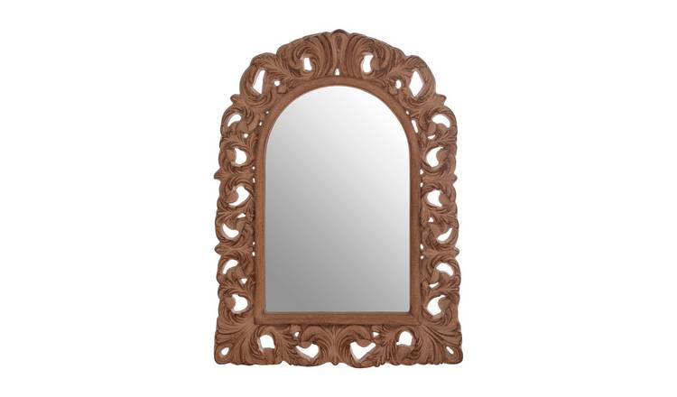 Orsina Tristram Antique Arc Leaf Wall Mirror – Brown