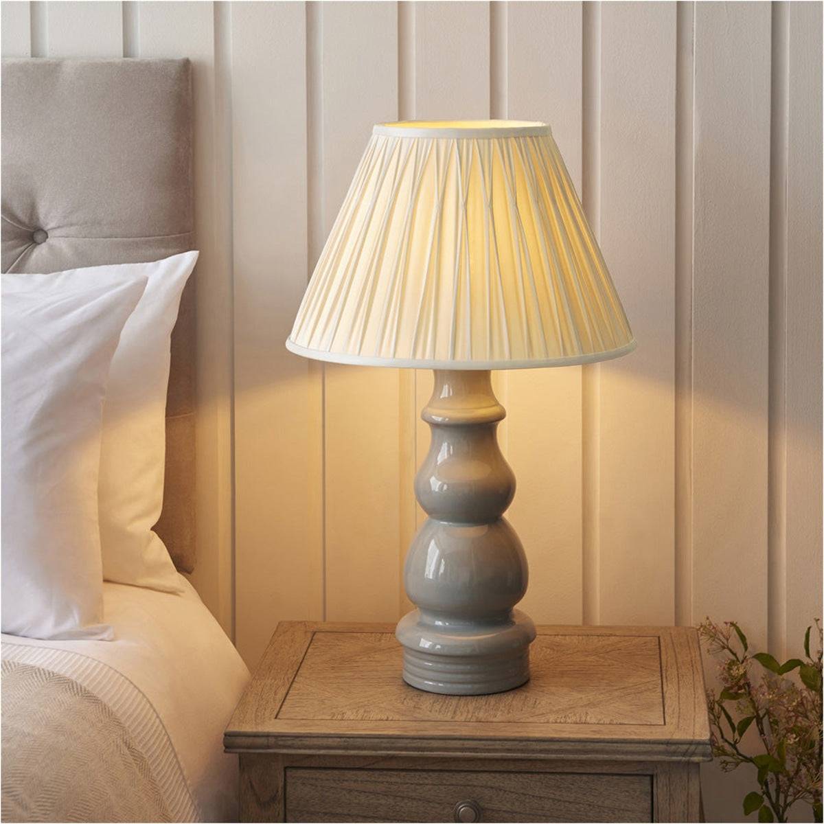 Loops Direct Pack of 2 40.5cm Diameter Ceramic Table Lamp - Blue Grey Glaze - Image 3