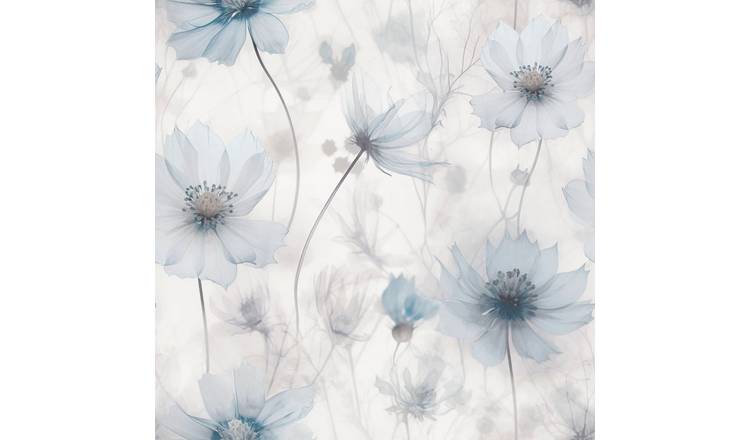 Muriva Lissa Flowers Wallpaper - Blue