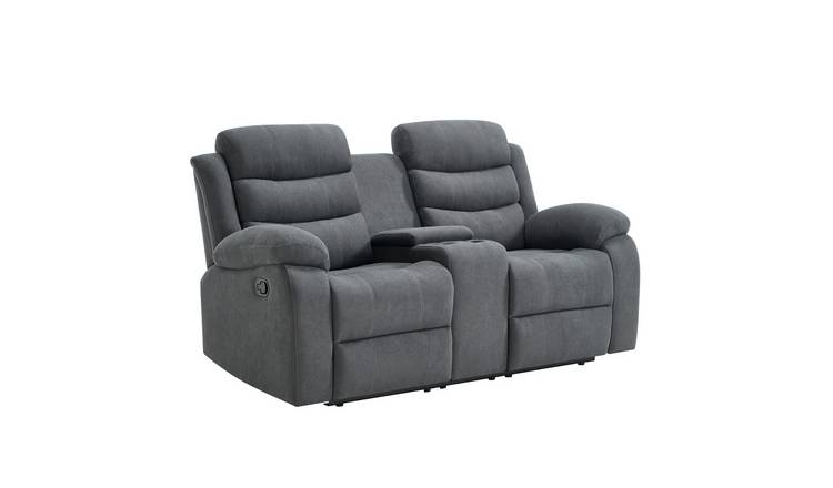 Furniture Online Boston Manual Recliner 2 Seater Linen Sofa – Grey