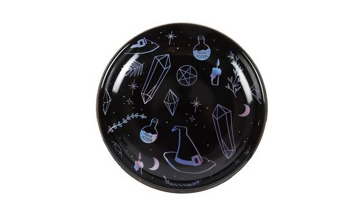 Something Different Crystal Witch Print Trinket Dish - Black & Blue