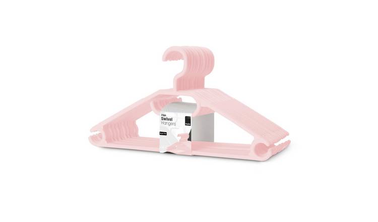 Keplin Blush Pink Space Saving Swivel Hook Hangers - Pack of 20