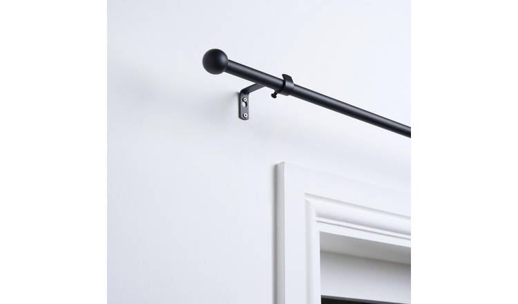 OHS 16mm Ball Curtain Pole 120-220cm - Black