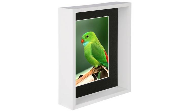 Nicola Spring 8" x 10" White 3D Deep Box Photo Frame 5" x 7" Black Mount