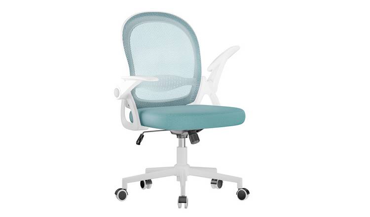 Rattantree Ergonomic Mesh Office Chair with Flip Up Armrests - Light Blue