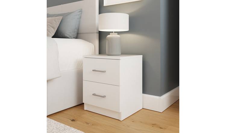 GFW Bailey 2 Drawer Bedside Pair - White