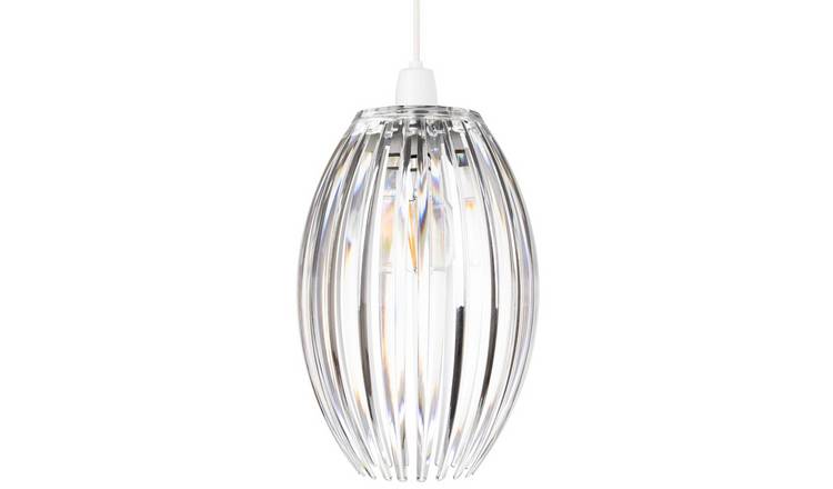 Happy Homewares Easy Fit with Clear Acrylic Curved Rods Pendant Shade - 18cm